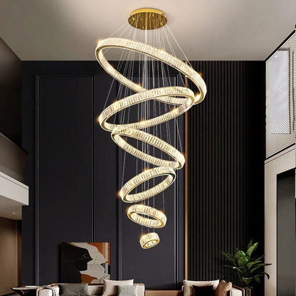 Royal Benedict Foyer & Staircase Crystal Ring Chandelier-Nobipets