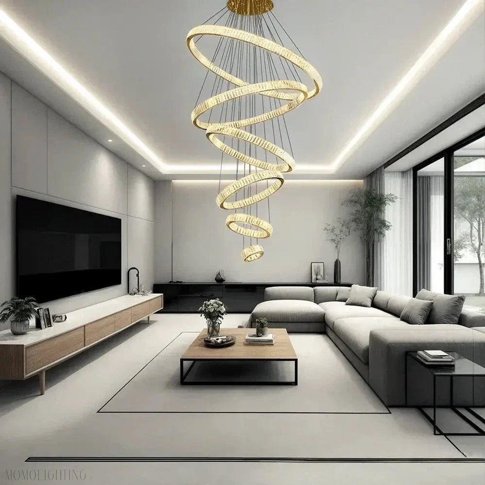 Royal Benedict Foyer & Staircase Crystal Ring Chandelier-Nobipets