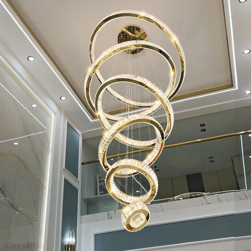 Royal Benedict Foyer & Staircase Crystal Ring Chandelier-Nobipets