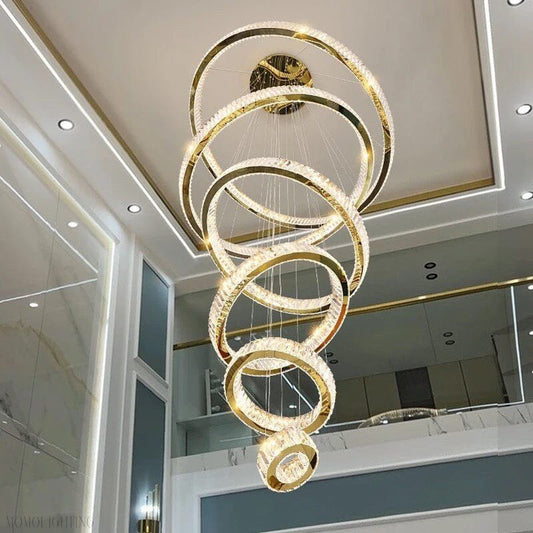 Royal Benedict Foyer & Staircase Crystal Ring Chandelier-Nobipets