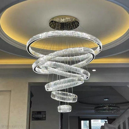 Royal Benedict Foyer & Staircase Crystal Ring Chandelier-Nobipets