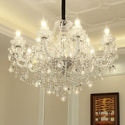 Rustic Antique European Candle Crystal Chandelier Popular Farmhouse Ceiling Light Fixture For Living Room-Nobipets