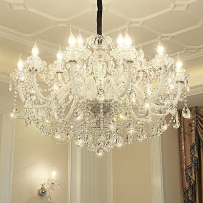 Rustic Antique European Candle Crystal Chandelier Popular Farmhouse Ceiling Light Fixture For Living Room-Nobipets