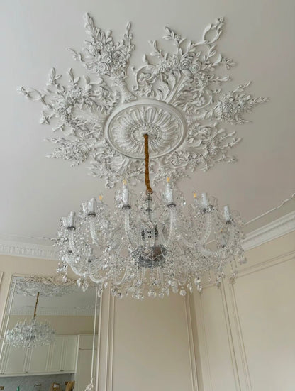 Rustic Antique European Candle Crystal Chandelier Popular Farmhouse Ceiling Light Fixture For Living Room-Nobipets