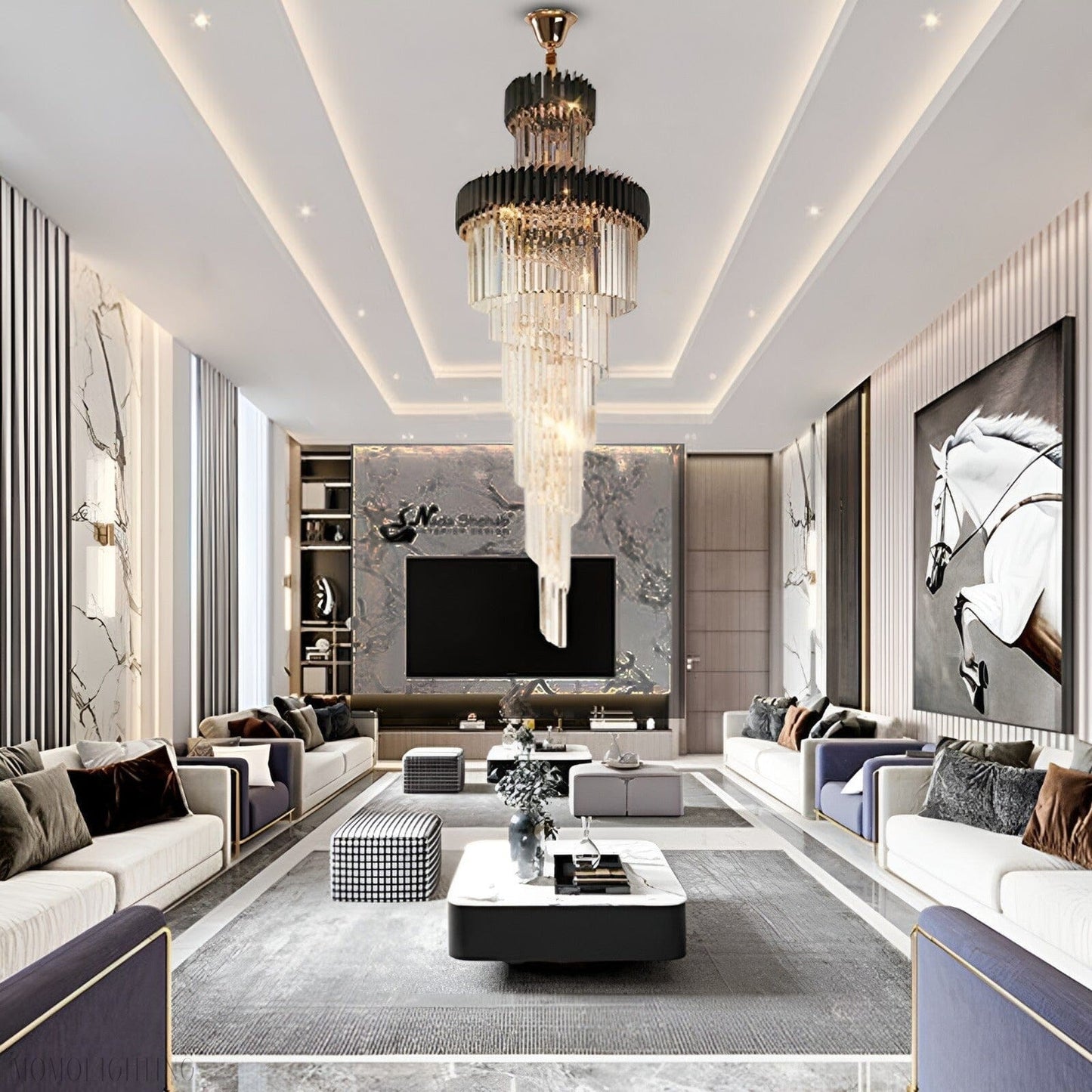 Safa Spiral Foyer & Staircase Chandelier-Nobipets