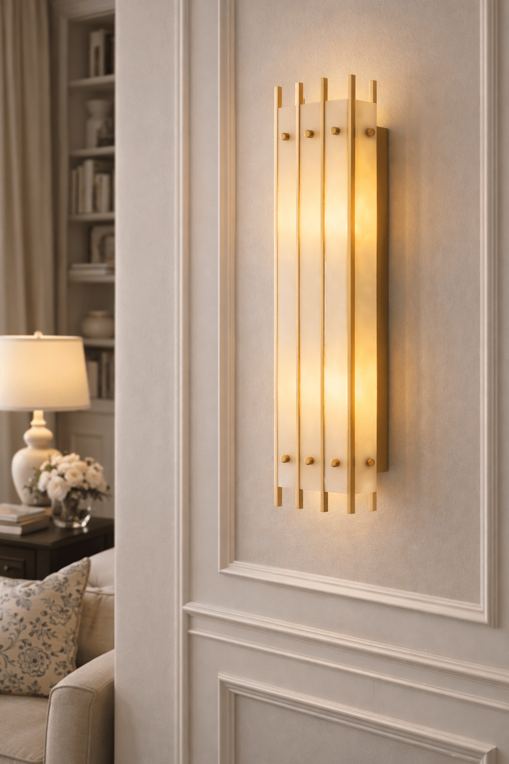 San Marca Alabaster Grand Rectangular Sconce