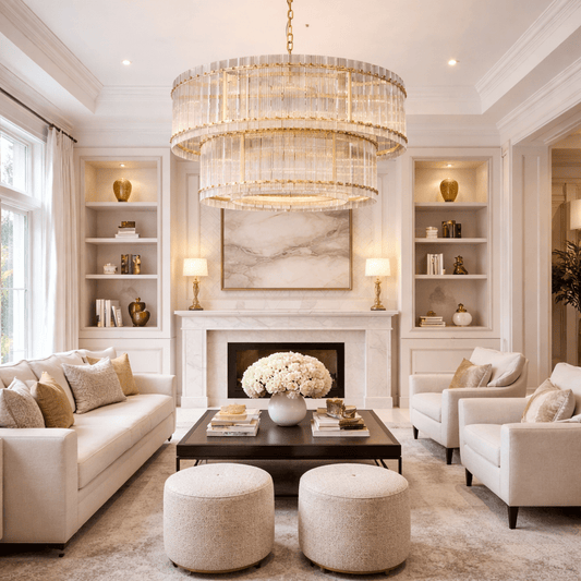 San Marca Glass Two-Tier Round Chandelier