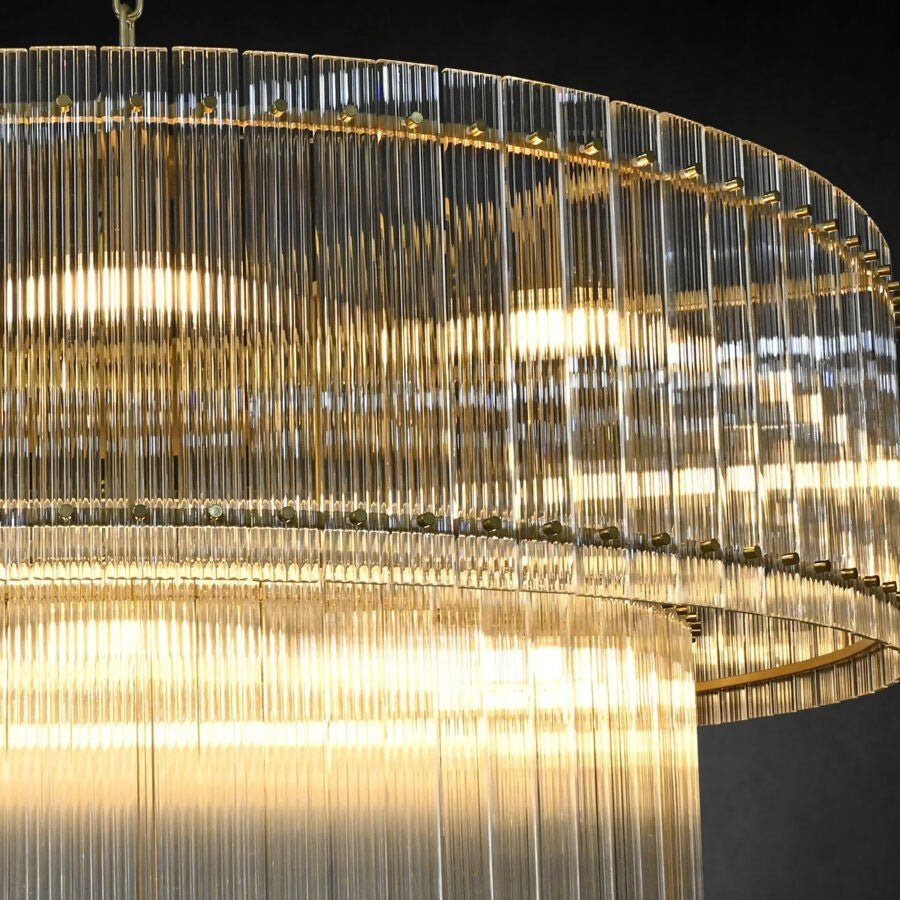 San Marco 2-Tier Glass Round Chandelier 22" 37" 48" 60"