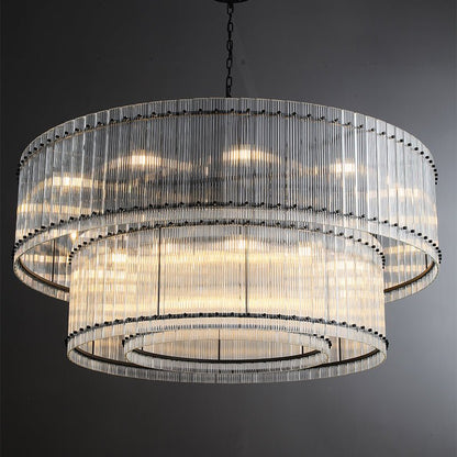 San Marco 2-Tier Glass Round Chandelier 22" 37" 48" 60"