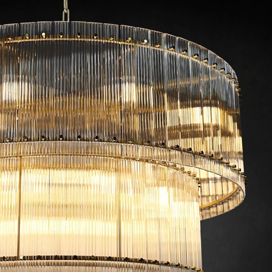 San Marco 2-Tier Glass Round Chandelier 22" 37" 48" 60"
