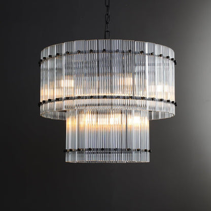 San Marco 2-Tier Glass Round Chandelier 22" 37" 48" 60"