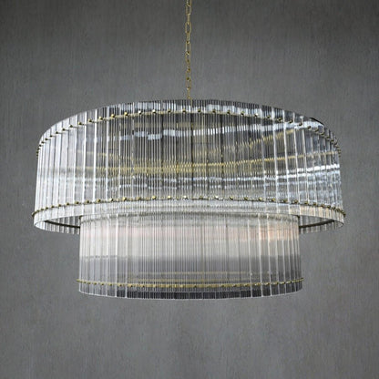 San Marco 2-Tier Glass Round Chandelier 22" 37" 48" 60"