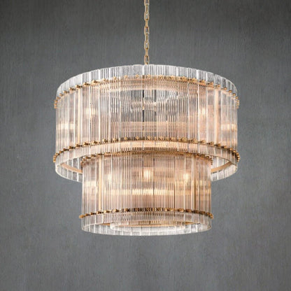 San Marco 2-Tier Glass Round Chandelier 22" 37" 48" 60"