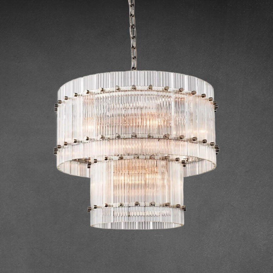 San Marco 2-Tier Glass Round Chandelier 22" 37" 48" 60"