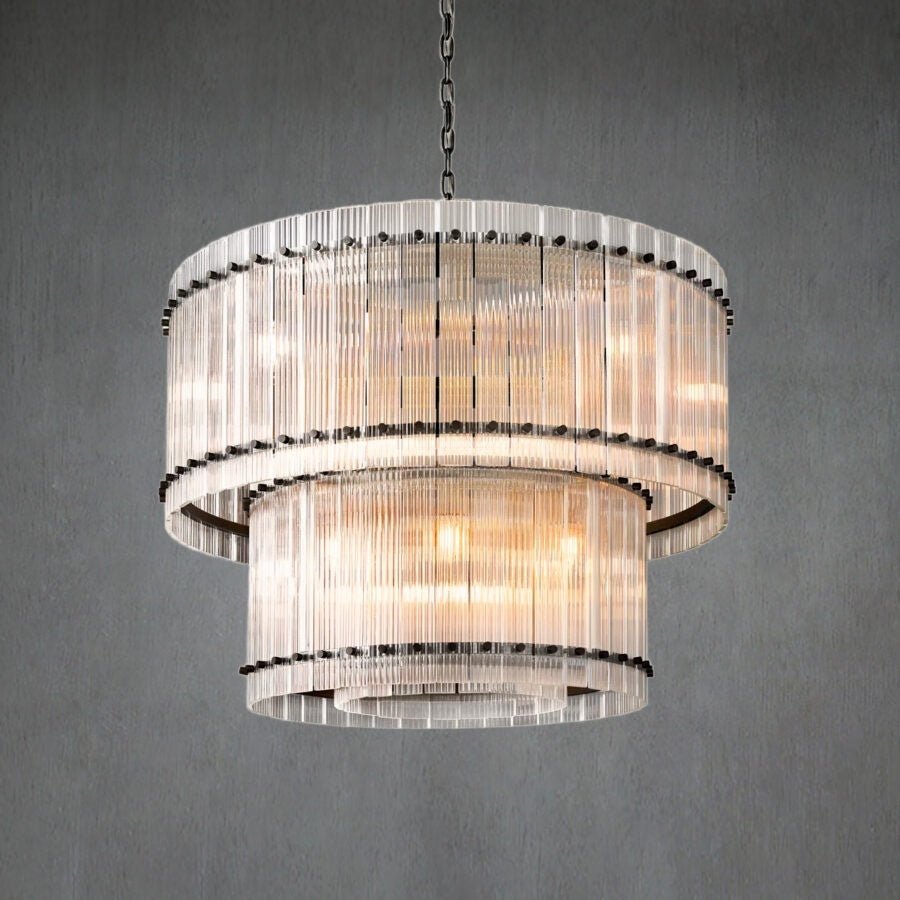 San Marco 2-Tier Glass Round Chandelier 22" 37" 48" 60"