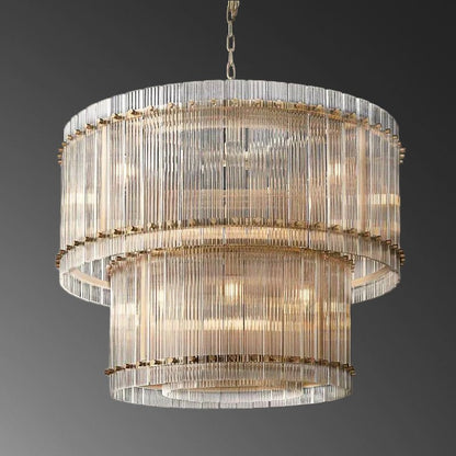 San Marco 2-Tier Glass Round Chandelier 22" 37" 48" 60"