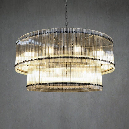 San Marco 2-Tier Glass Round Chandelier 22" 37" 48" 60"