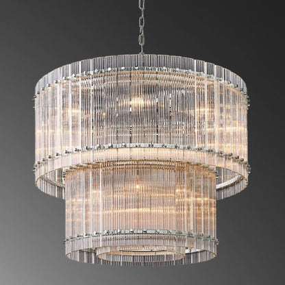 San Marco 2-Tier Glass Round Chandelier 22" 37" 48" 60"
