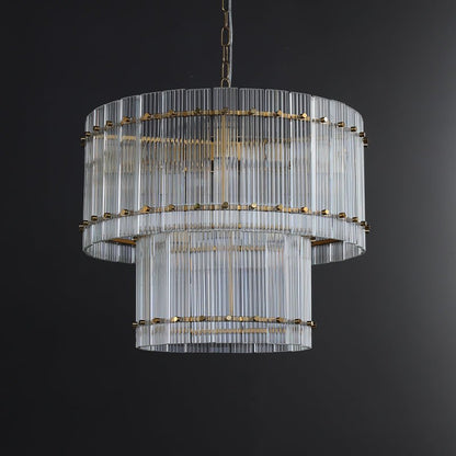 San Marco 2-Tier Glass Round Chandelier 22" 37" 48" 60"