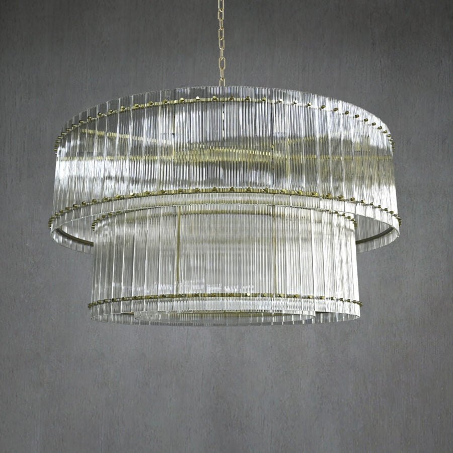 San Marco 2-Tier Glass Round Chandelier 22" 37" 48" 60"