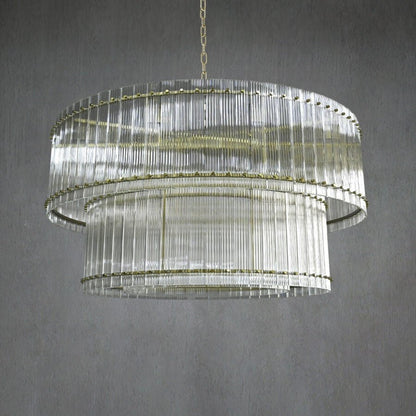 San Marco 2-Tier Glass Round Chandelier 22" 37" 48" 60"