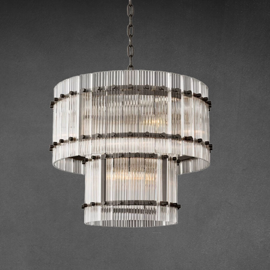 San Marco 2-Tier Glass Round Chandelier 22" 37" 48" 60"