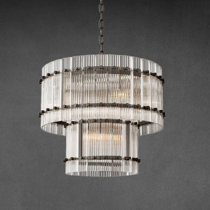 San Marco 2-Tier Glass Round Chandelier 22" 37" 48" 60"