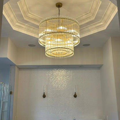 San Marco 2-Tier Glass Round Chandelier 22" 37" 48" 60"