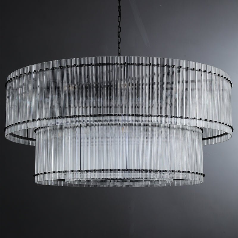 San Marco 2-Tier Glass Round Chandelier 22" 37" 48" 60"