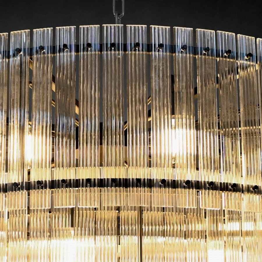San Marco 2-Tier Glass Round Chandelier 22" 37" 48" 60"