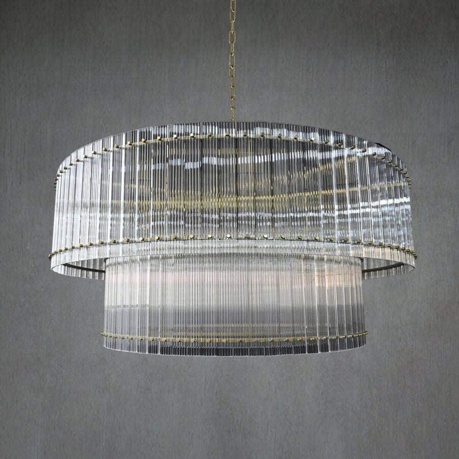San Marco 2-Tier Glass Round Chandelier 22" 37" 48" 60"