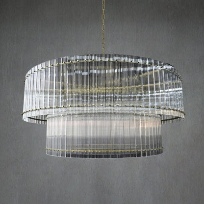 San Marco 2-Tier Glass Round Chandelier 22" 37" 48" 60"
