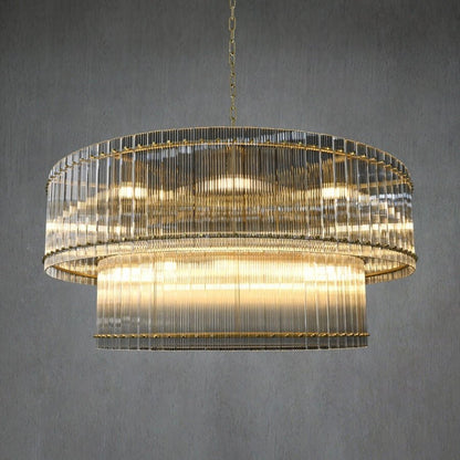 San Marco 2-Tier Glass Round Chandelier 22" 37" 48" 60"