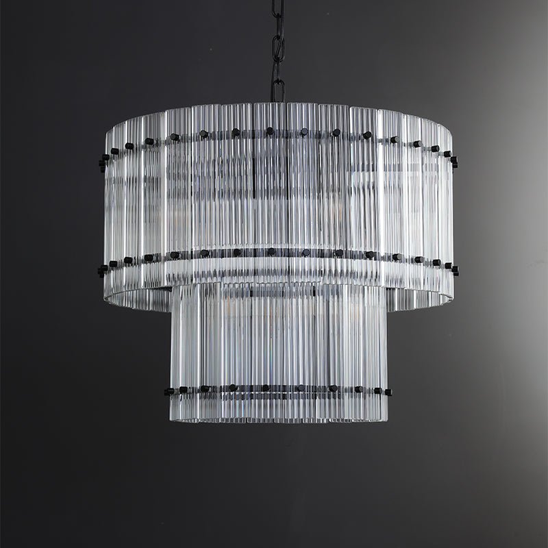 San Marco 2-Tier Glass Round Chandelier 22" 37" 48" 60"