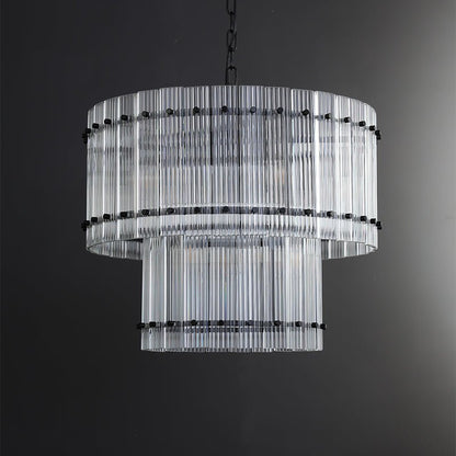 San Marco 2-Tier Glass Round Chandelier 22" 37" 48" 60"
