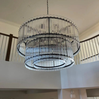 San Marco 2-Tier Glass Round Chandelier 22" 37" 48" 60"