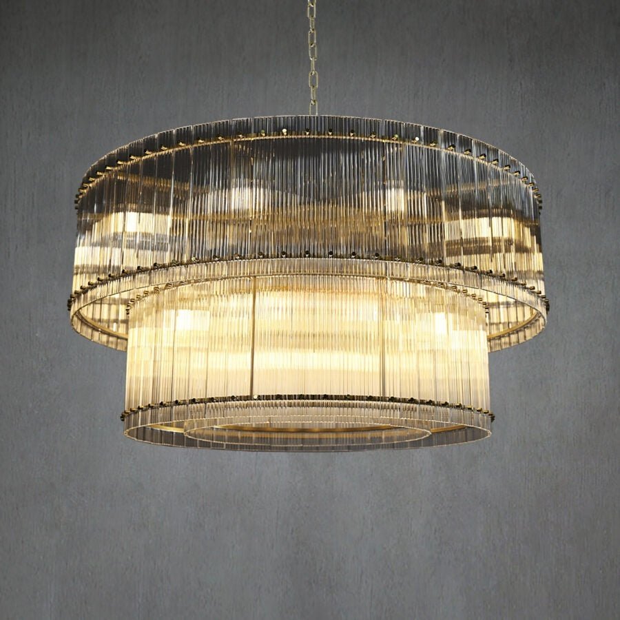San Marco 2-Tier Glass Round Chandelier 22" 37" 48" 60"