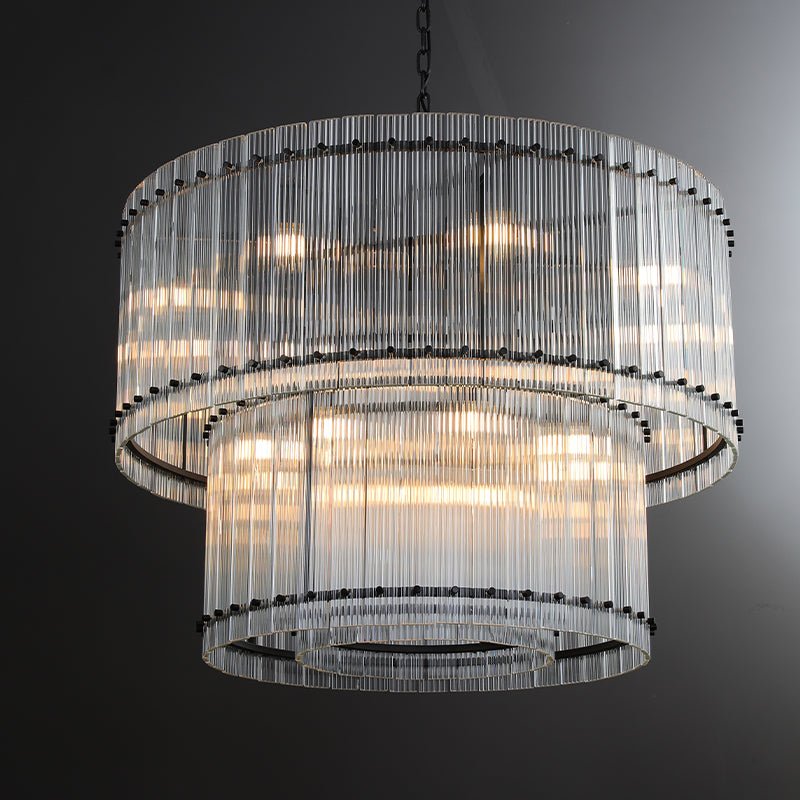 San Marco 2-Tier Glass Round Chandelier 22" 37" 48" 60"