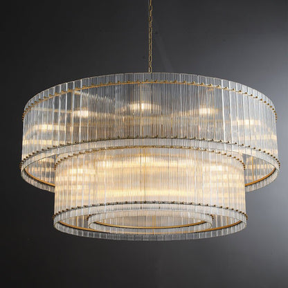 San Marco 2-Tier Glass Round Chandelier 22" 37" 48" 60"