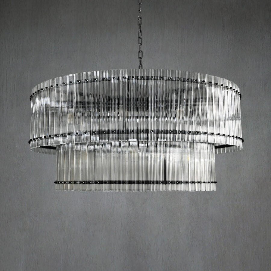 San Marco 2-Tier Glass Round Chandelier 22" 37" 48" 60"