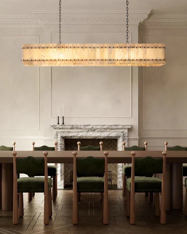 San Marco Alabaster Linear Chandelier 54"