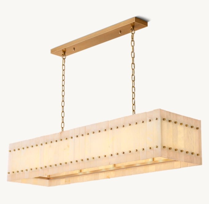 San Marco Alabaster Linear Chandelier 54"-Nobipets