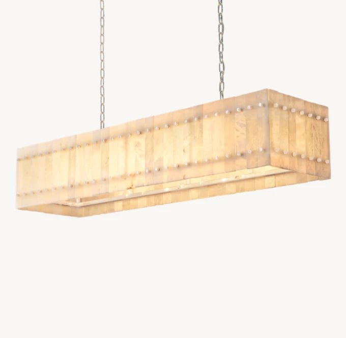 San Marco Alabaster Linear Chandelier 54"-Nobipets