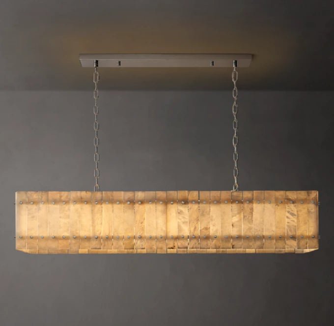 San Marco Alabaster Linear Chandelier 54"-Nobipets
