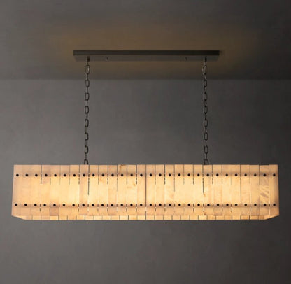 San Marco Alabaster Linear Chandelier 54"-Nobipets