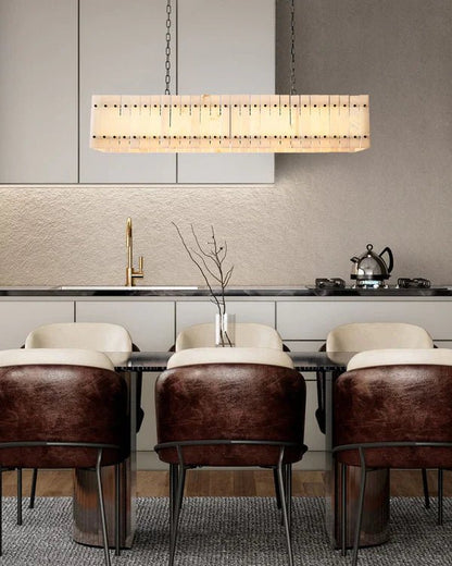 San Marco Alabaster Linear Chandelier 54"