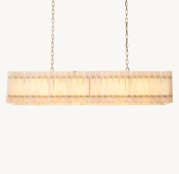 San Marco Alabaster Linear Chandelier 54"-Nobipets