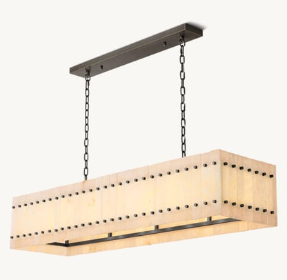 San Marco Alabaster Linear Chandelier 54"-Nobipets