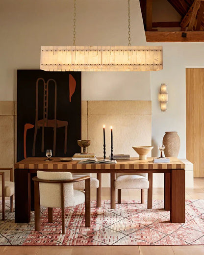 San Marco Alabaster Linear Chandelier 54"