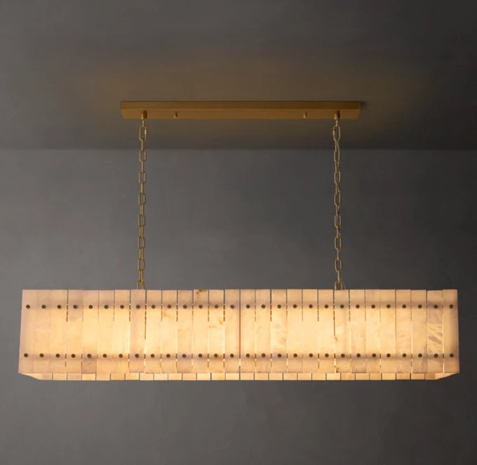 San Marco Alabaster Linear Chandelier 54"-Nobipets
